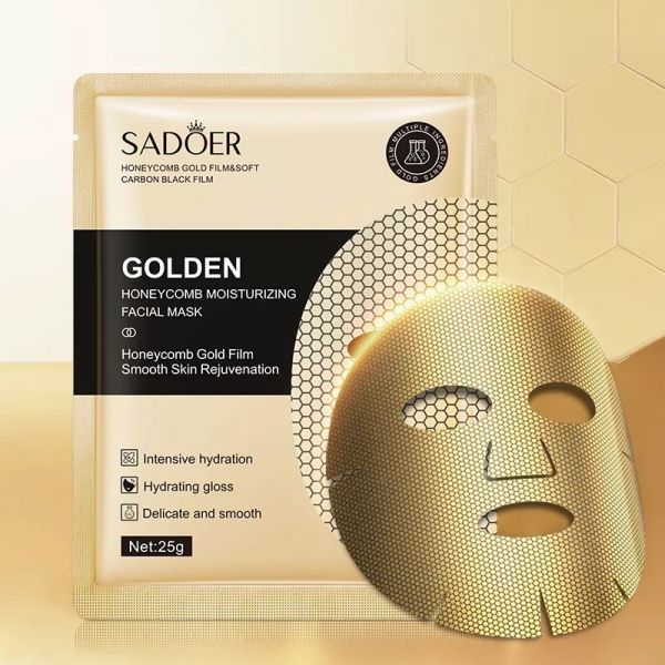 SADOER Two-layer rejuvenating and restoring mask made of gold foil on a fabric basis